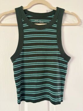 aerie Green & Blue Turquoise Striped Tank